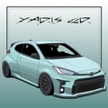 toyota YARIS GR . car illustration design ,vector illustration