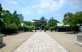 Toyotomi Hideyoshi statue at Hokoku Shrine in Osaka Castle Park Royalty Free Stock Photo