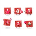 Toys block three cartoon character with love cute emoticon
