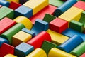 Toys blocks, multicolor wooden bricks, group of colorful building game pieces Royalty Free Stock Photo