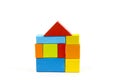 Toys blocks, multicolor wooden bricks Royalty Free Stock Photo