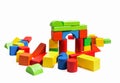 Toys blocks multicolor wooden bricks Royalty Free Stock Photo