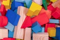 Toys blocks, multicolor wooden building brick Royalty Free Stock Photo