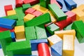 Toys blocks, multicolor wooden building bricks Royalty Free Stock Photo