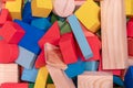 Toys blocks, multicolor wooden building brick Royalty Free Stock Photo