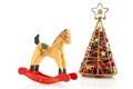 Toys with christmas tree Royalty Free Stock Photo