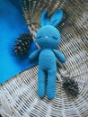 Toys crochet amigurumi bunny blue