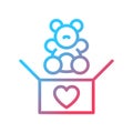 Toys donation gradient linear vector icon