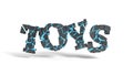 TOYS fragmented writing background, 3d rendering
