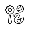 Black line icon for Toys, game and play Royalty Free Stock Photo