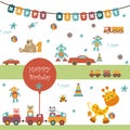 Toys icons on white background, Vector illustration