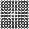 100 toys for kids icons set black circle Royalty Free Stock Photo