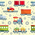 Toys railway seamless pattern