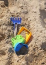 Toys in sand Royalty Free Stock Photo