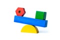 toys seesaw wooden blocks colorful