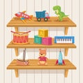 toys in shelf scene