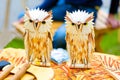 Toys souvenirs, a wooden owl, are sold Royalty Free Stock Photo