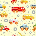 Toys transport seamless pattern