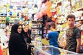 Toys vendor and clients in Kashan bazar