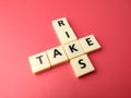 oys word with the word TAKE RISK Royalty Free Stock Photo