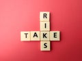 oys word with the word TAKE RISK Royalty Free Stock Photo