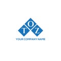 TOZ letter logo design on WHITE background. TOZ creative initials letter logo concept. Royalty Free Stock Photo