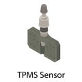 TPMS sensor icon, isometric style
