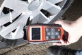 TPMS sensor programmer.Tire pressure sensors Royalty Free Stock Photo