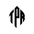 TPR circle letter logo design with circle and ellipse shape. TPR ellipse letters with typographic style. The three initials form a Royalty Free Stock Photo