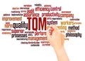 TQM word cloud hand writing concept Royalty Free Stock Photo