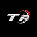 TR Logo Letter Speed Meter Racing Style
