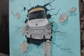 Trabant car graffiti on the Berlin Wall