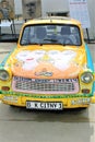 A closeup of colorful Trabant