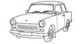 Trabant line art sketch retro car Royalty Free Stock Photo