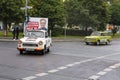 The Trabant Secundus P60 parade on Berlin street