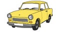 Trabant yellow sketch retro car