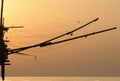 Trabocco into the sunset Royalty Free Stock Photo
