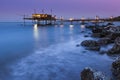 Trabucco in abuzzo at sunset