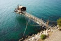 Trabucco an old fishing machine on Adriatic Sea, Termoli, Italy Royalty Free Stock Photo