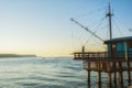 Trabucco, trebuchet, trabocco - traditional fishing houses in Italy. Royalty Free Stock Photo