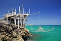 Trabucco, typical italian fishing machine Royalty Free Stock Photo