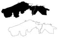 Trabzon City Republic of Turkey, Black Sea Region map vector illustration, scribble sketch City of Trebizond map