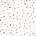 Trace brown doodle paw prints seamless pattern