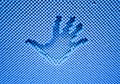 Trace children`s hands. handprint on printscreen