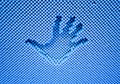 Trace children`s hands. handprint on printscreen Royalty Free Stock Photo
