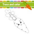 Trace and color. Coloring page for kids. Handwriting practice. Education developing worksheet. Activity page. Game for toddler and