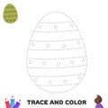 Trace and color Easter egg for kids. Handwriting practice . Coloring page for preschoolers Royalty Free Stock Photo