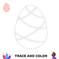 Trace and color Easter egg for kids. Handwriting practice . Coloring page for preschoolers Royalty Free Stock Photo