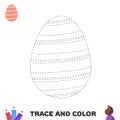 Trace and color Easter egg for kids with lines. Handwriting practice . Coloring page for preschoolers Royalty Free Stock Photo