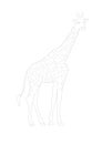 Trace and color giraffe . Giraffe tracing worksheet game or giraffe cartoon coloring page
